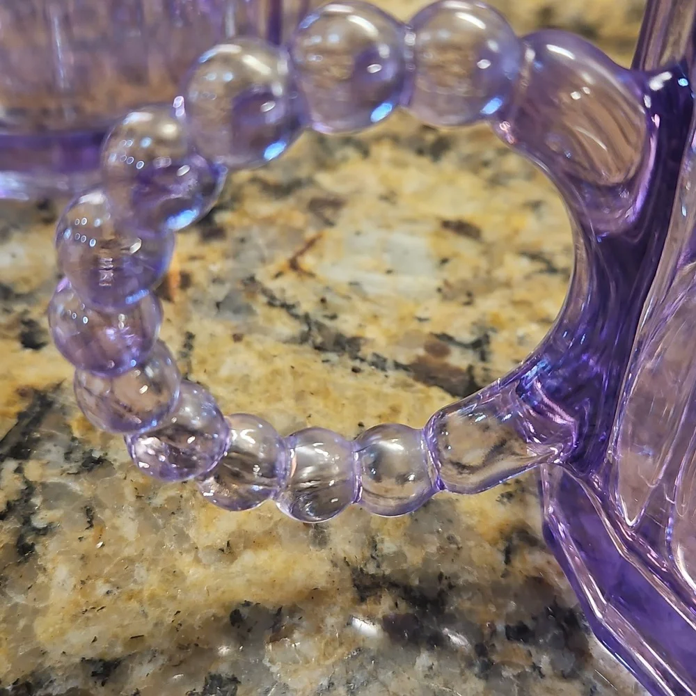 Purple Glass Mugs‎ Set Of 3